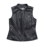 Noir Chic Women's Club Style Leather Vest - Limited Edition
