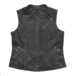 Noir Elegance Women's Club Style Leather Vest - Limited Edition
