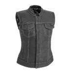 Scarlet Siren Women's Motorcycle Leather Vest - White - Limited Edition