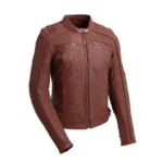 Tempest Perforated - Brown Women's Leather Motorcycle Jacket