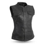 Diamond Essence Women's Motorcycle Leather Vest