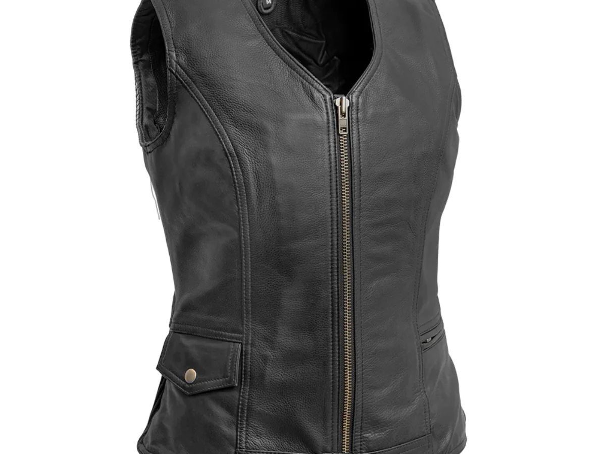 Midnight Muse - Women's Motorcycle Leather Vest - Grand Prix Apparels