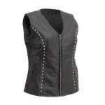 Midnight Glamour - Women's Motorcycle Leather Vest