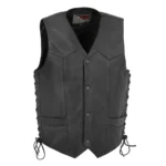 Wrangler - Men's Motorcycle Western Style Leather Vest