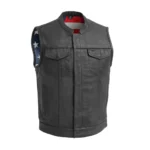 Liberty Elite Black Stitch Men's Motorcycle Leather Vest