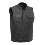 Sleek Rider Men's Motorcycle Leather Vest Black