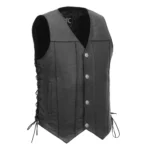 Outlaw Maverick Men's Motorcycle Western Style Leather Vest