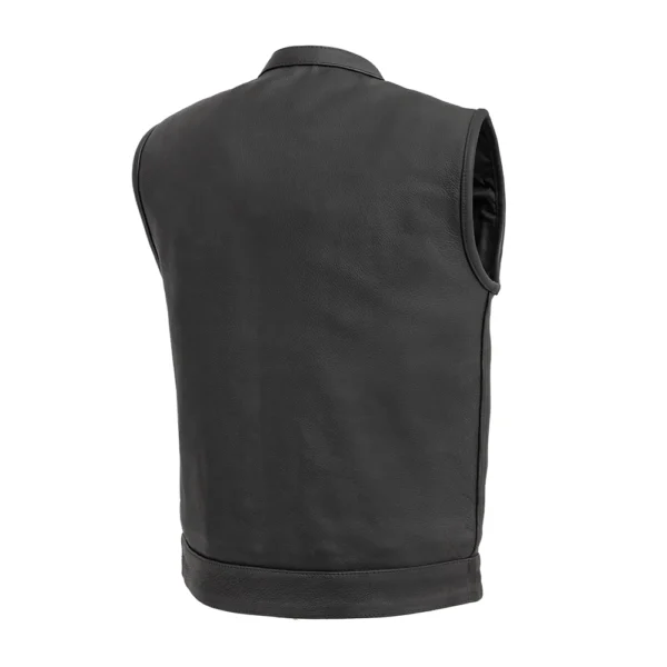 Shadow Men's Motorcycle Leather Vest - Image 2