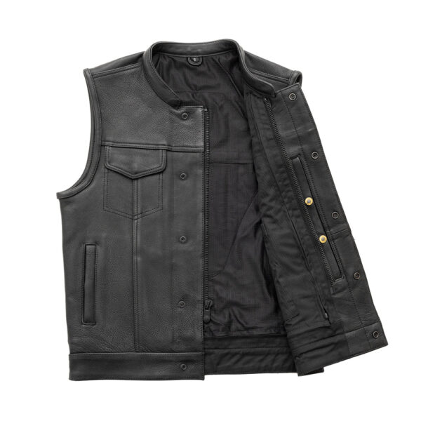 Shadow Men's Motorcycle Leather Vest - Image 3