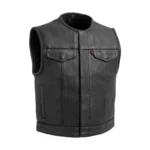 Urban Edge Men's Motorcycle Leather Vest Shorter Fit