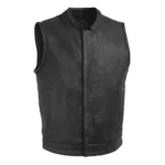 Road Rebel Black Men's Motorcycle Leather Vest