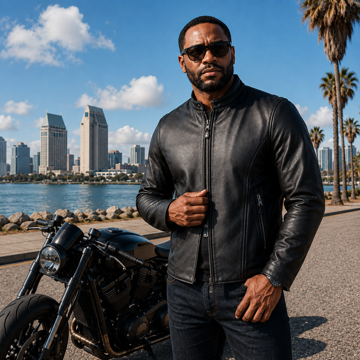 Men's Leather Riding Jacket with Removable Liner, Cafe Racer Style – Urban Rider