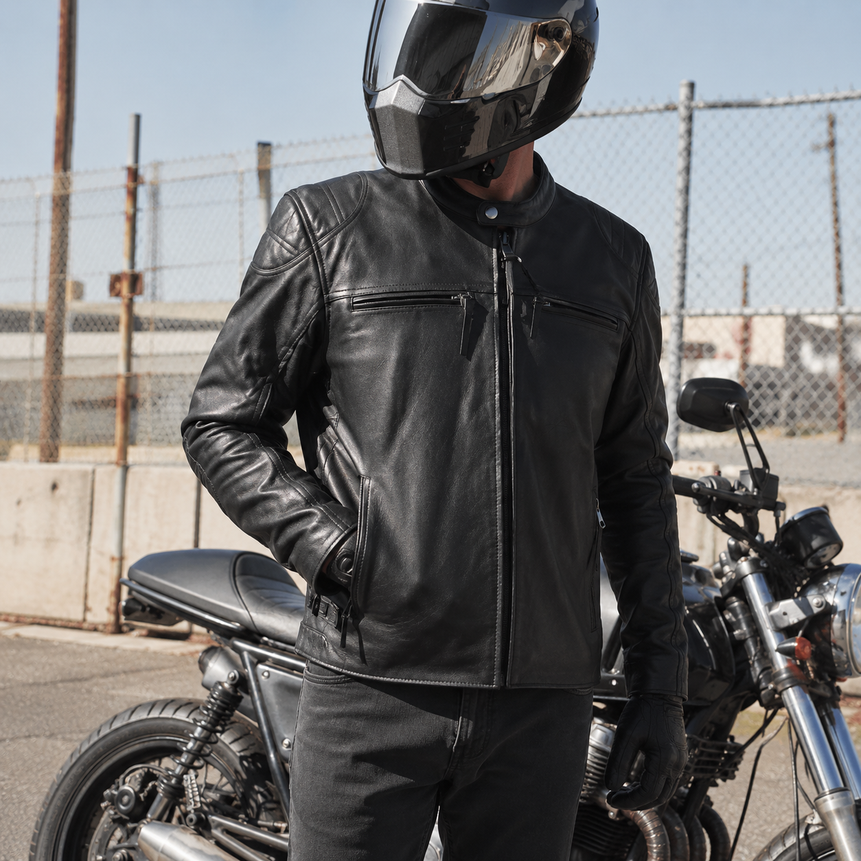 Men's Motorcycle Jacket, All-Weather Leather – Precision Rider