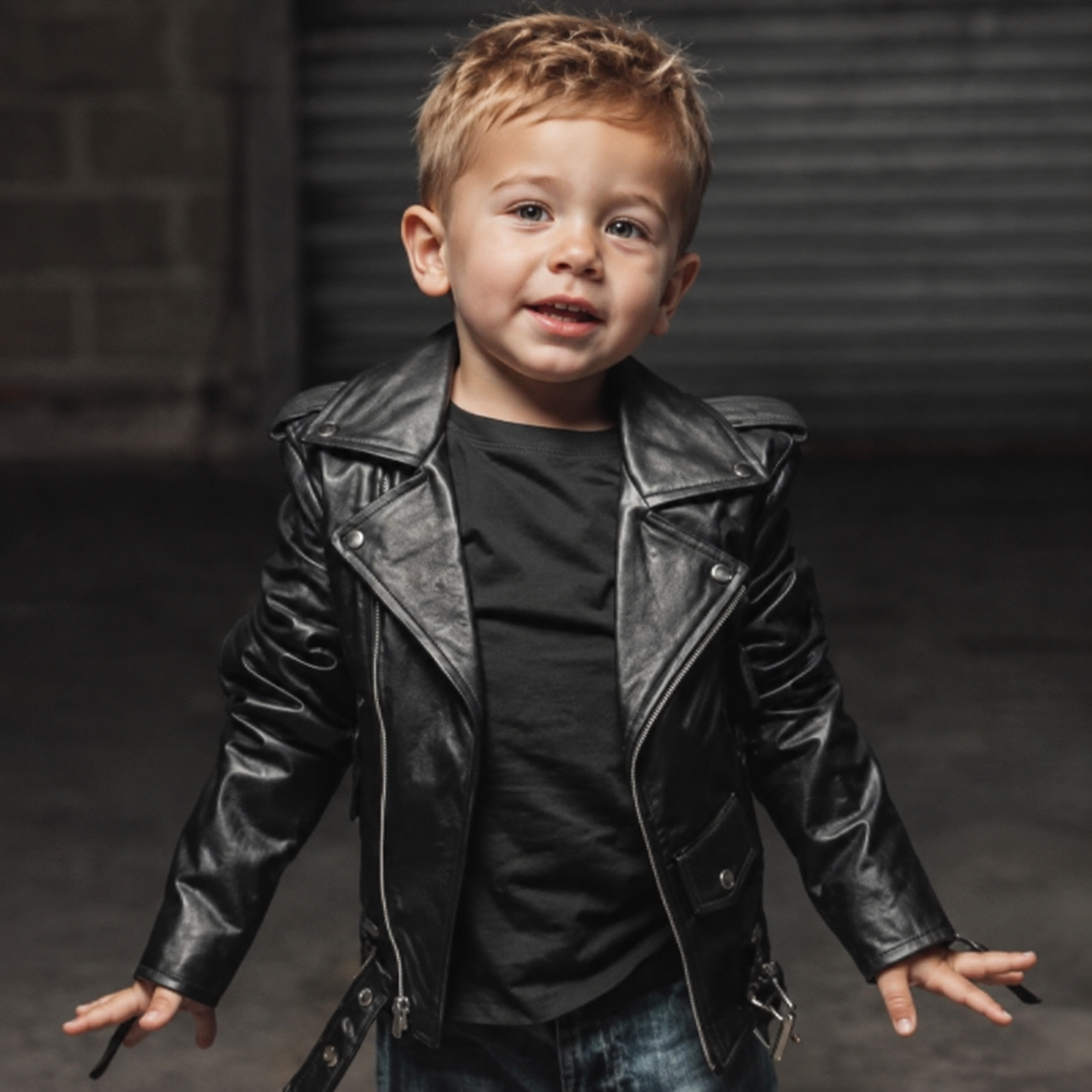 Kids' Leather Motorcycle Jacket with CE Level 2 Protection – Young Rebel - Image 3
