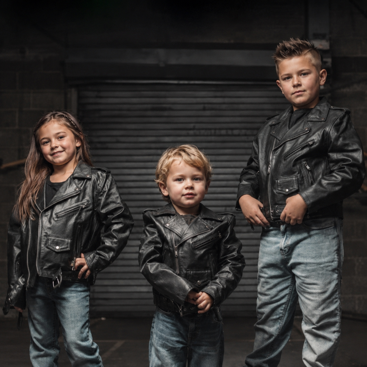 Kids' Leather Motorcycle Jacket with CE Level 2 Protection – Young Rebel - Image 4