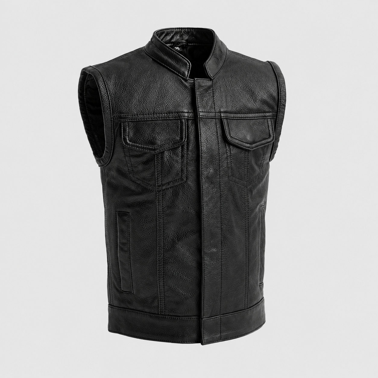 Leather Motorcycle Kids Vest with Back Protection – Young Maverick - Image 4