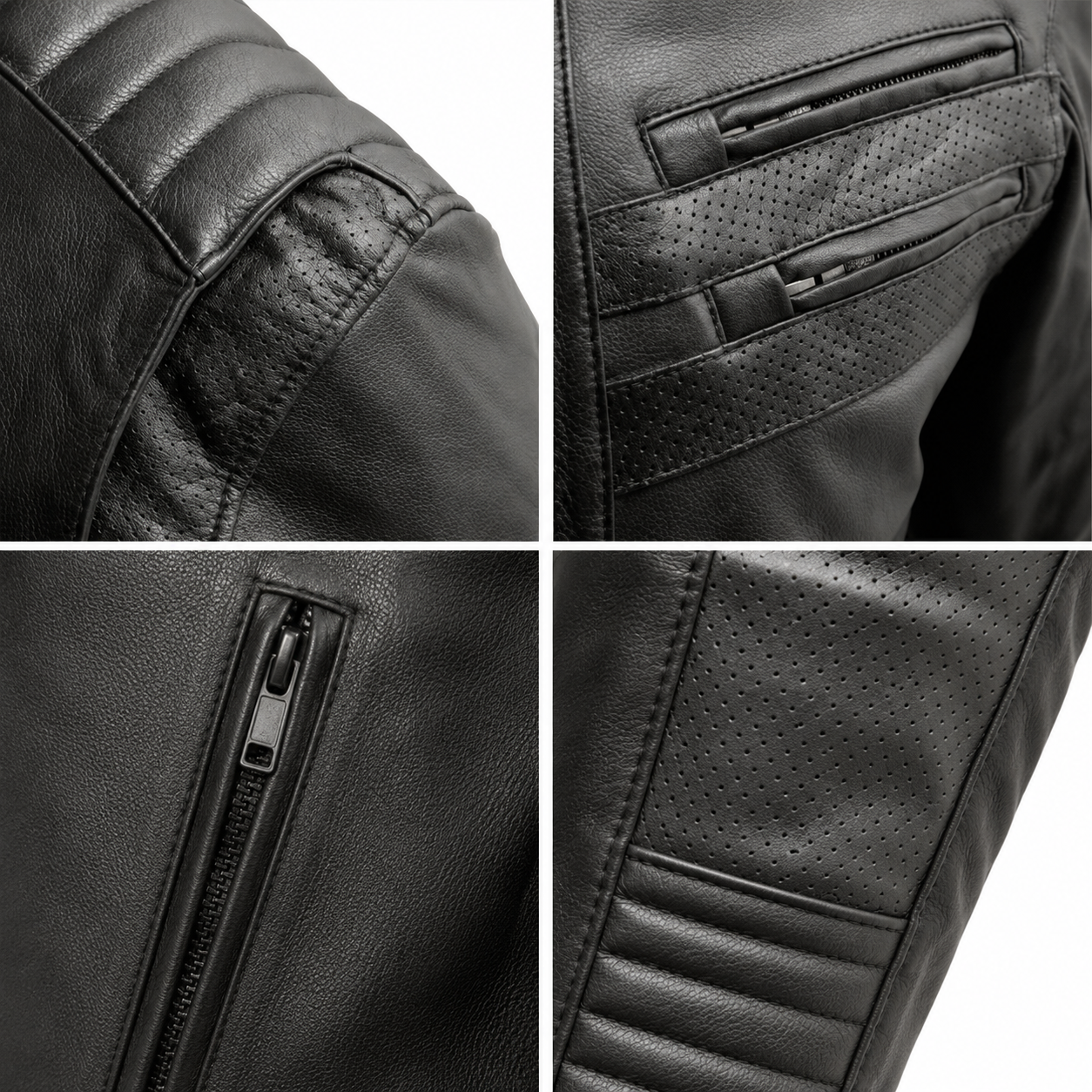 Men's Four Season Adventure Leather Motorcycle Jacket with Liner – Shadow Storm - Image 3