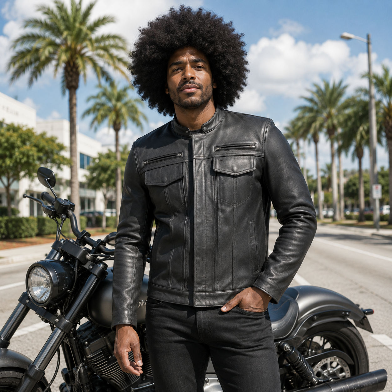 Men's Four Season Vintage Leather Motorcycle Jacket with Liner – Shadow Raider