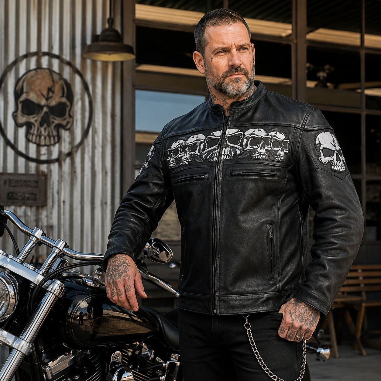 Men's All-Season Sport Leather Riding Jacket with Removable Liner – Shadow Reaper