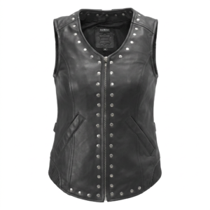 Women's Leather Concealed Carry Biker Vest – Royale