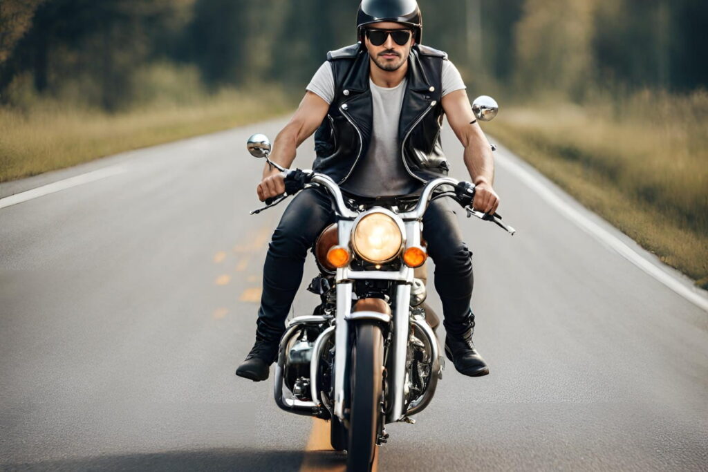 men bikers leather vests