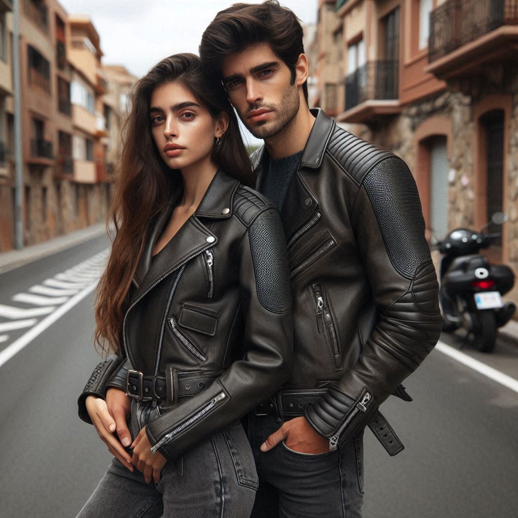 Perforated Leather Riding Jacket