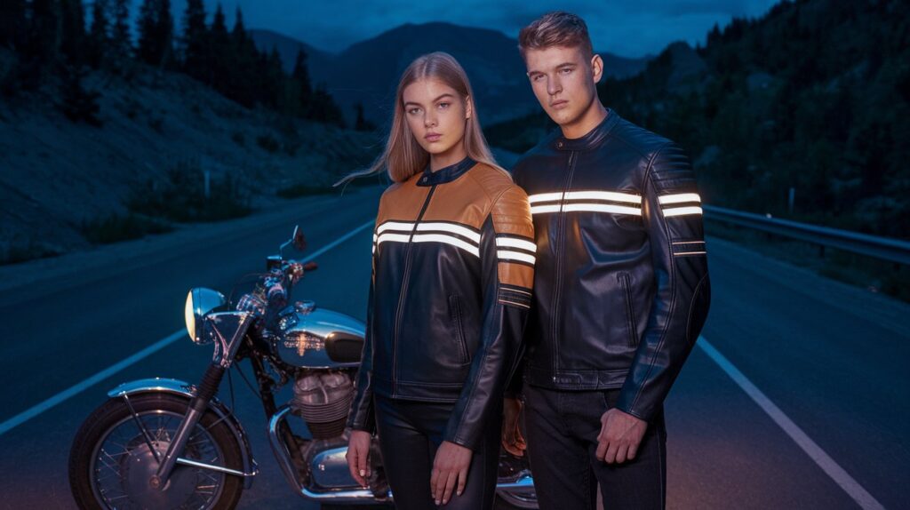 Leather Motorcycle Jackets with Reflectors