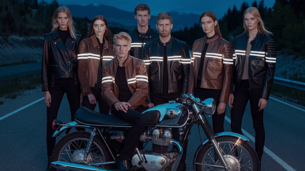 Motorcycle Leather Jackets with Reflectors