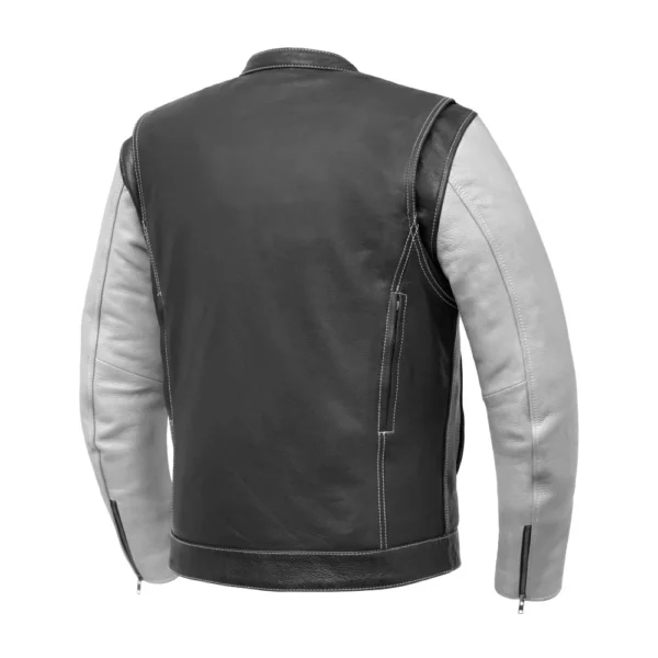 mens cafe style leather jacket Grand Prix Apparels 2