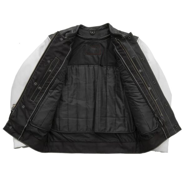 mens cafe style leather jacket Grand Prix Apparels 3