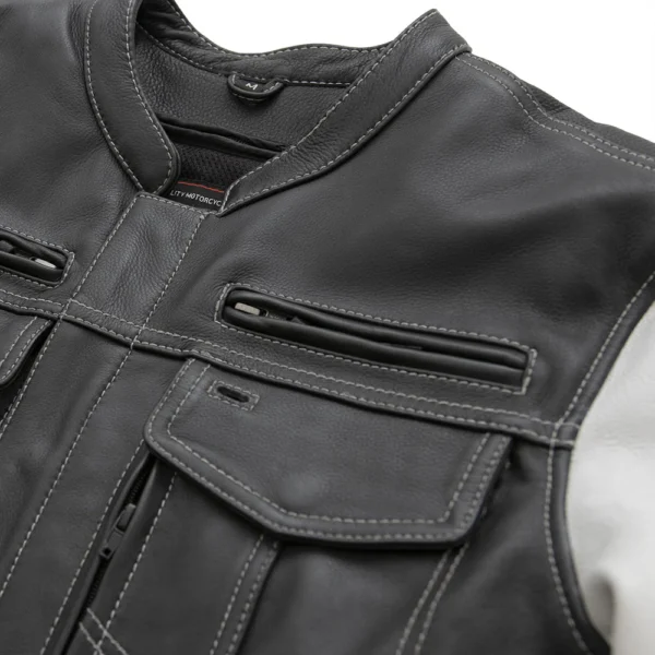 mens cafe style leather jacket Grand Prix Apparels 7