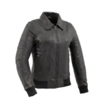 The Raven - Women's Moto Bomber Leather Jacket