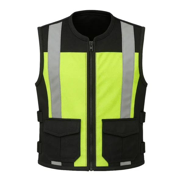 Polyester visibility leather vest