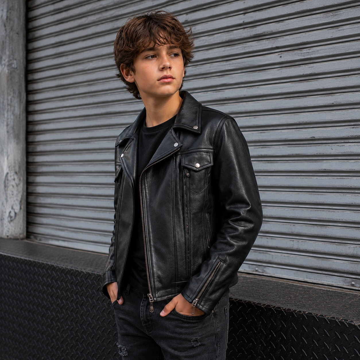 Kids' CE Level 2 Armored Leather Motorcycle Jacket with Insulated Liner – Ingenium - Image 6