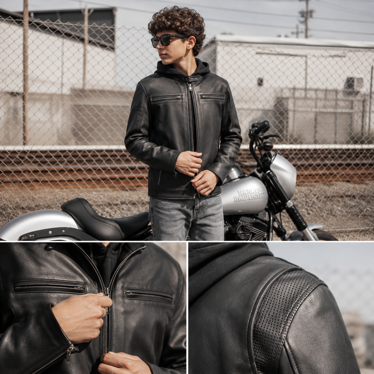 Kids' CE Level 2 Armored Leather Motorcycle Jacket – Urban Vagabond - Image 5