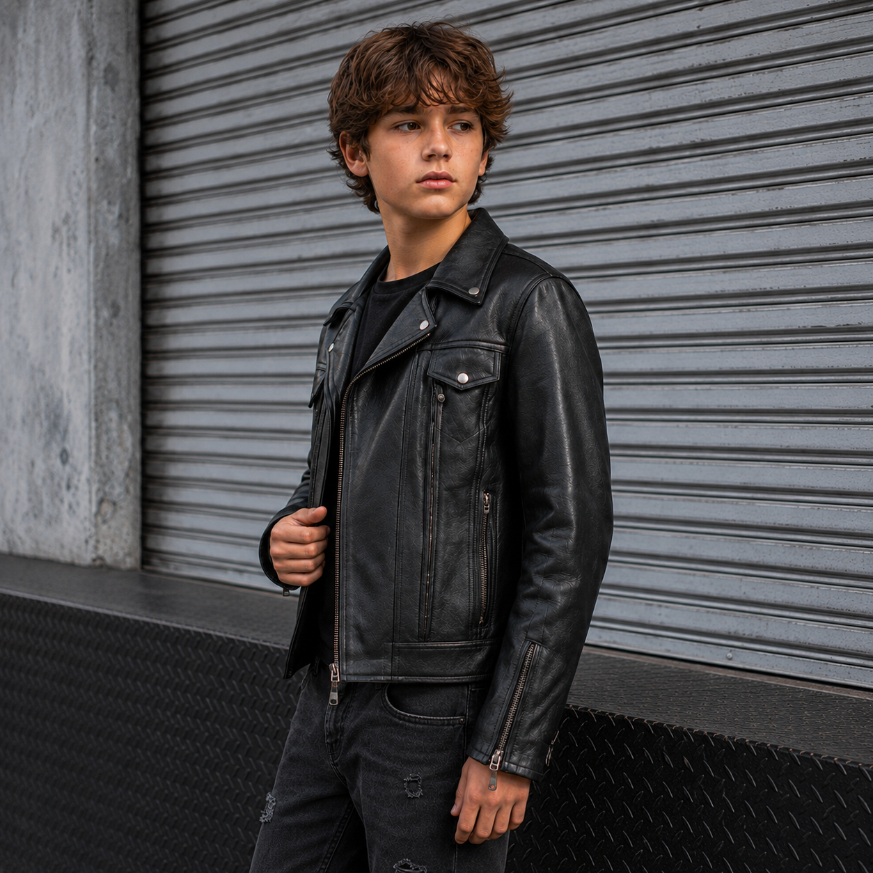 Kids' CE Level 2 Armored Leather Motorcycle Jacket with Insulated Liner – Ingenium - Image 2