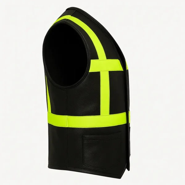 leather vest green
