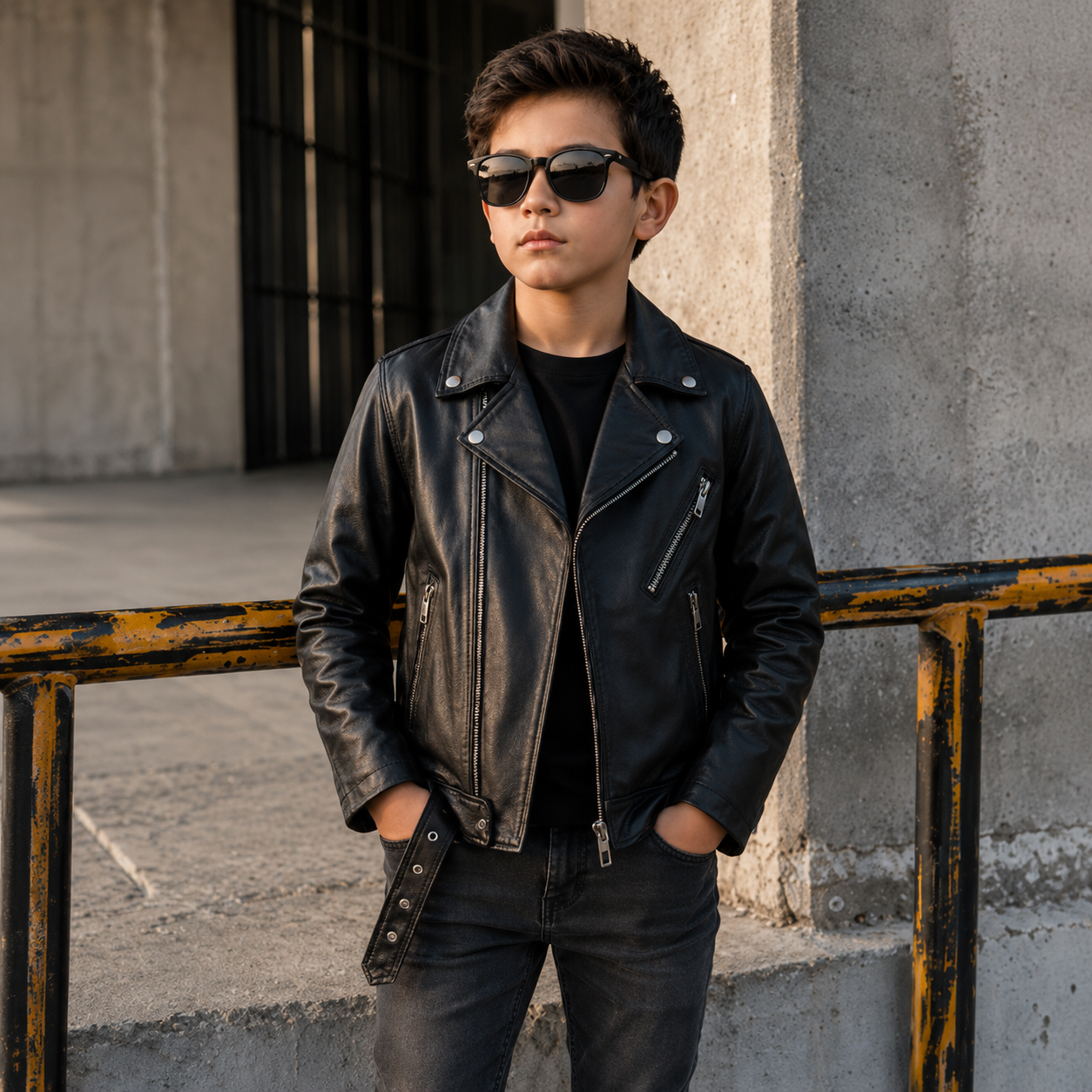 Kids' CE Level 2 Armored Leather Motorcycle Jacket – Highway Hero