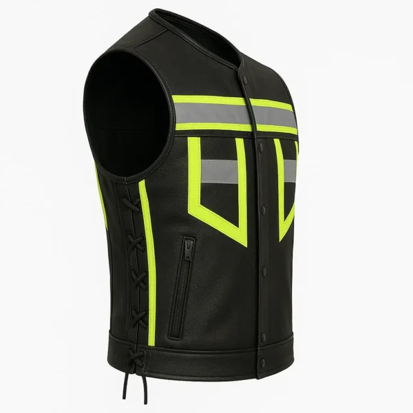 veloshine visibility vest leather black